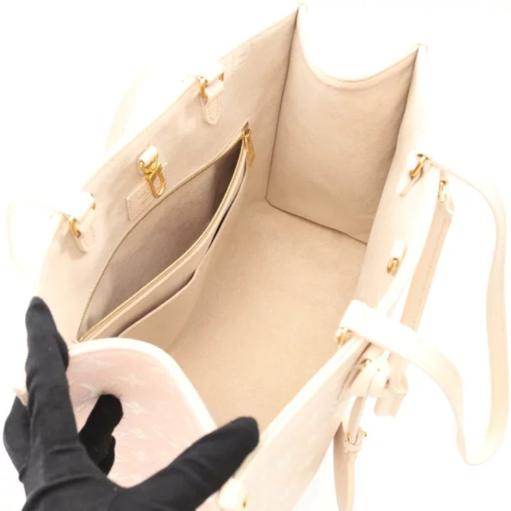 Louis Vuitton OnTheGo Monogram Empreinte Rose Pink Beige Handbag Leather Pink - Picture 3 of 8